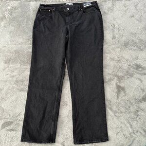 NWT Abercrombie & Fitch Curve Love 90s Straight Jeans Black 34/18 Tall Long